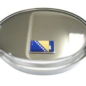Herzegovina Flag Oval Trinket Jewelry Box